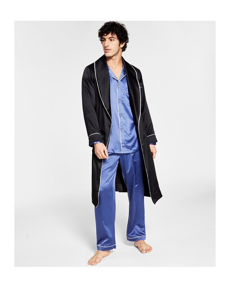 Men's Satin Pajama Robe Black $12.40 Pajama