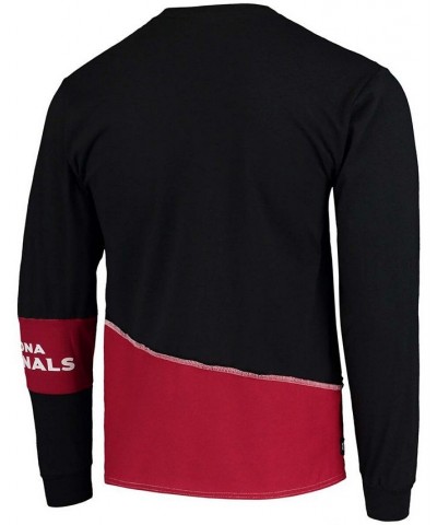 Men's Black, Cardinal Arizona Cardinals Upcycled Angle Long Sleeve T-shirt $26.65 T-Shirts