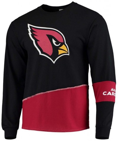 Men's Black, Cardinal Arizona Cardinals Upcycled Angle Long Sleeve T-shirt $26.65 T-Shirts