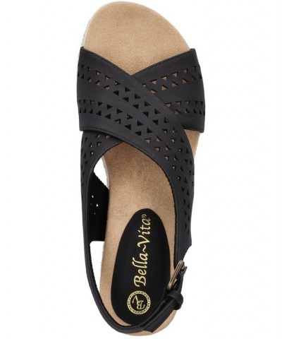 Women's Cosette Wedge Sandals Black $39.60 Shoes