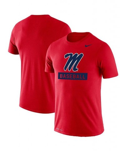 Men's Red Ole Miss Rebels Baseball Logo Stack Legend Performance T-shirt $24.50 T-Shirts