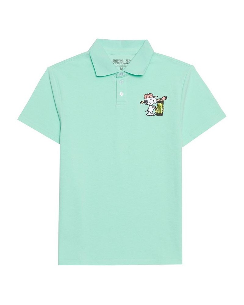 Men's Peanuts Short Sleeves Polo Shirt Green $13.75 Polo Shirts