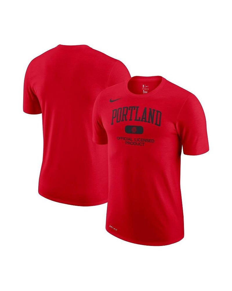 Men's Red Portland Trail Blazers Essential Heritage Performance T-shirt $16.56 T-Shirts