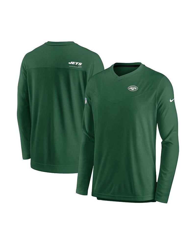 Men's Green New York Jets 2022 Sideline Coach Chevron Lock Up Performance Long Sleeve V-Neck T-shirt $28.59 T-Shirts