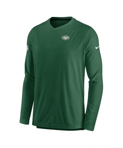 Men's Green New York Jets 2022 Sideline Coach Chevron Lock Up Performance Long Sleeve V-Neck T-shirt $28.59 T-Shirts