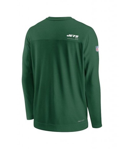 Men's Green New York Jets 2022 Sideline Coach Chevron Lock Up Performance Long Sleeve V-Neck T-shirt $28.59 T-Shirts