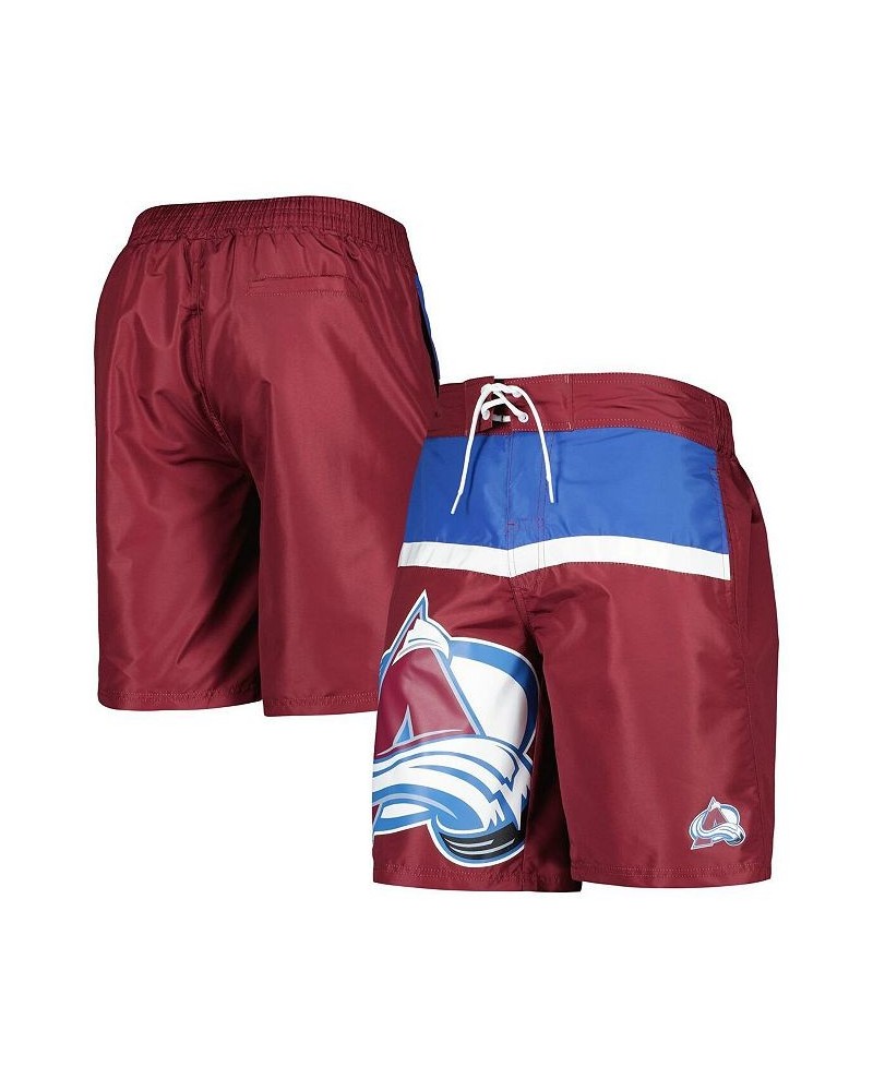 Men's Burgundy Colorado Avalanche Sea Wind Swim Trunks $24.80 Swimsuits