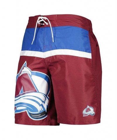 Men's Burgundy Colorado Avalanche Sea Wind Swim Trunks $24.80 Swimsuits