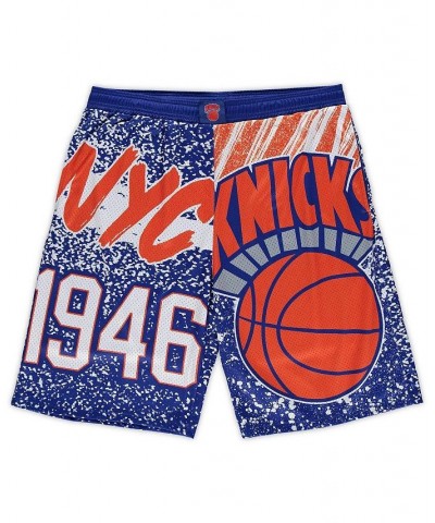 Men's Blue New York Knicks Big and Tall Hardwood Classics Jumbotron Shorts $37.79 Shorts