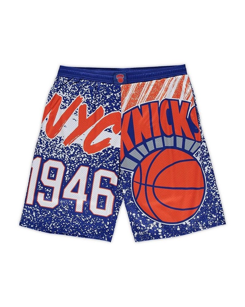 Men's Blue New York Knicks Big and Tall Hardwood Classics Jumbotron Shorts $37.79 Shorts