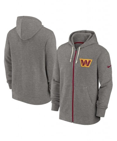 Men's Heather Charcoal, Burgundy Washington Commanders Historic Lifestyle Full-Zip Hoodie $41.80 Sweatshirt