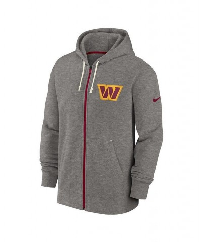 Men's Heather Charcoal, Burgundy Washington Commanders Historic Lifestyle Full-Zip Hoodie $41.80 Sweatshirt