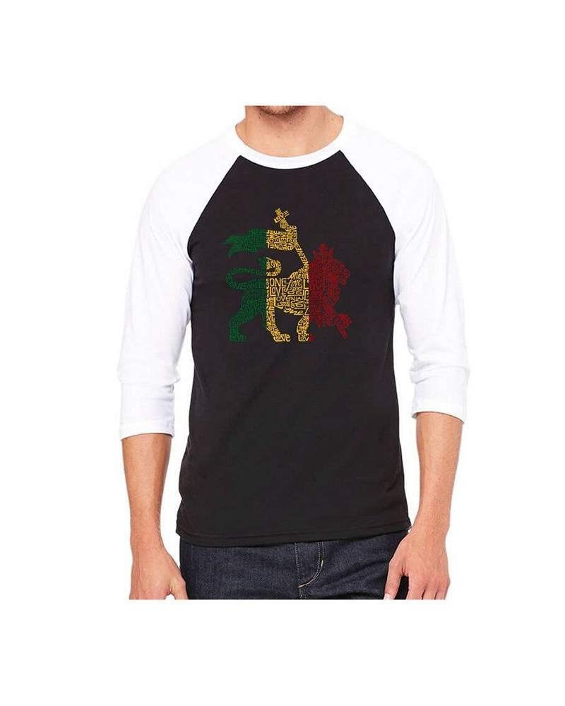 Lion Men's Raglan Word Art T-shirt Black $24.29 T-Shirts