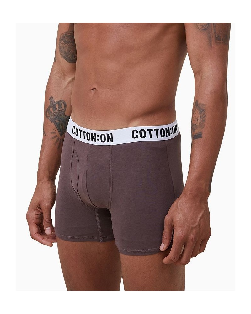 Men's Cotton Logo Trunks Brown $12.60 Underwear