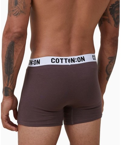 Men's Cotton Logo Trunks Brown $12.60 Underwear