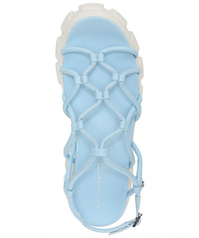 Greyson Strappy Lug Sole Sandals Blue $43.60 Shoes