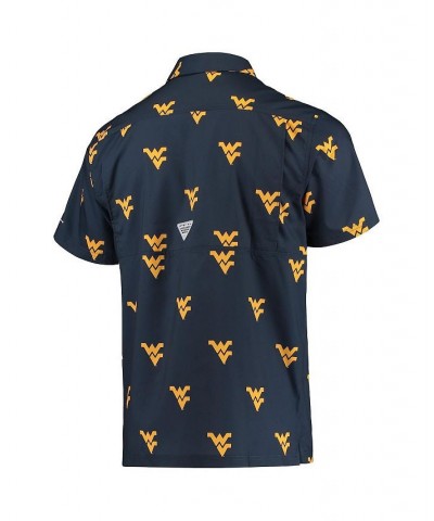 Men's Navy West Virginia Mountaineers Super Slack Tide Omni-Shade Button-Up Shirt $41.24 Shirts