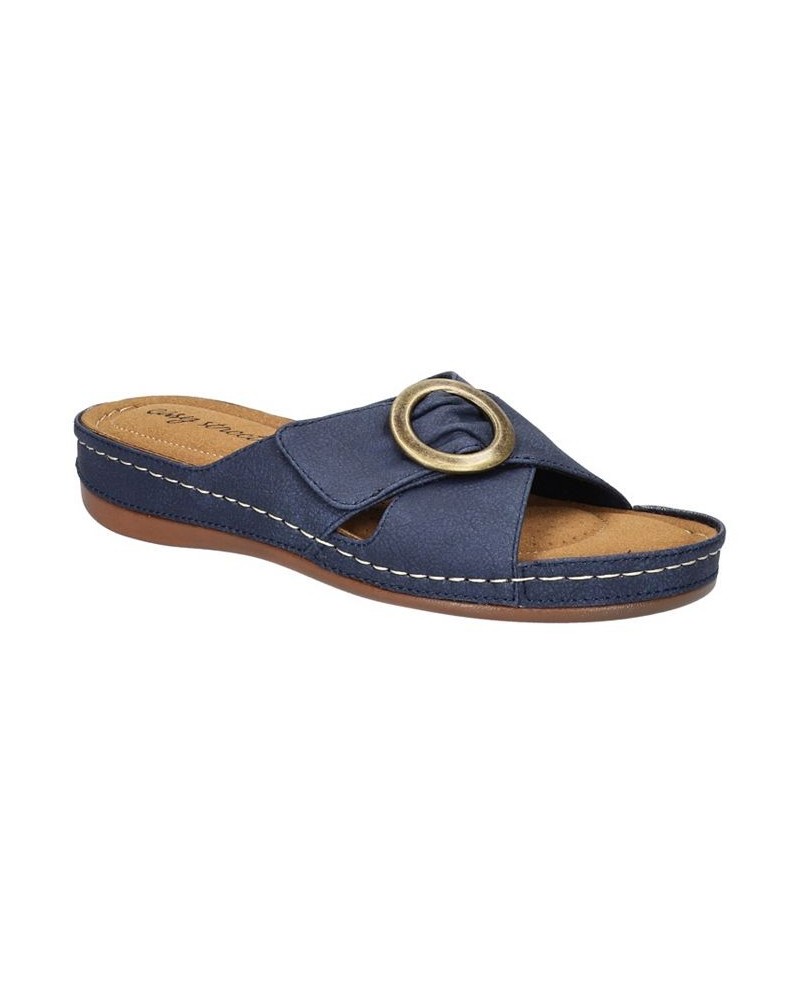 Women's Bloomer Slide Sandals Blue $26.00 Shoes