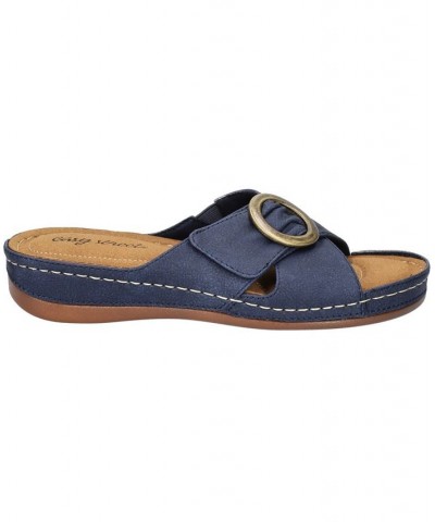 Women's Bloomer Slide Sandals Blue $26.00 Shoes