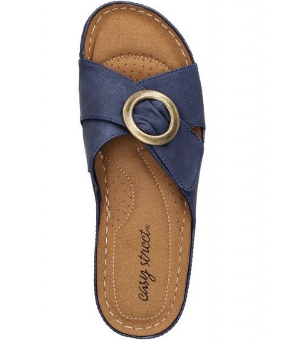 Women's Bloomer Slide Sandals Blue $26.00 Shoes