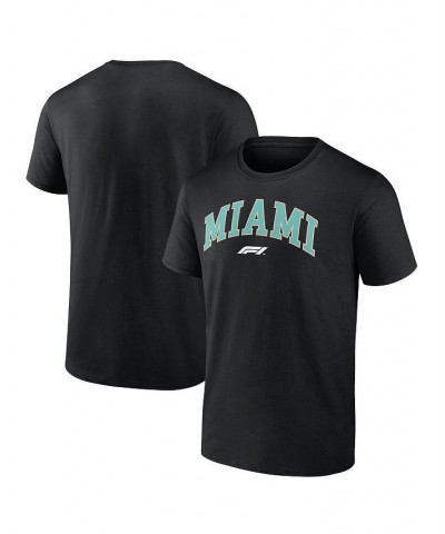 Men's Branded Black Formula 1 Miami Grand Prix T-shirt $21.12 T-Shirts