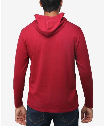 Men's Soft Stretch Long Sleeve Hoodie Burgundy $22.05 Sweatshirt