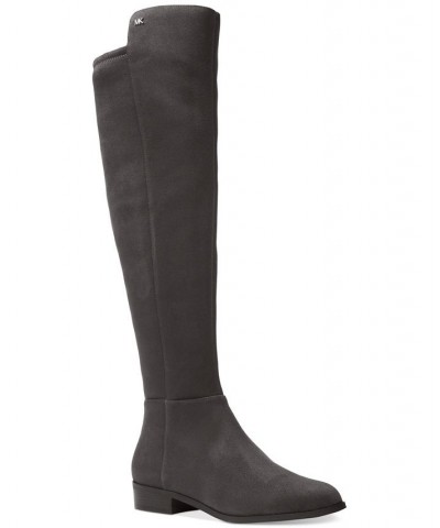 Women's Bromley Suede Flat Tall Riding Boots Gray $48.27 Shoes