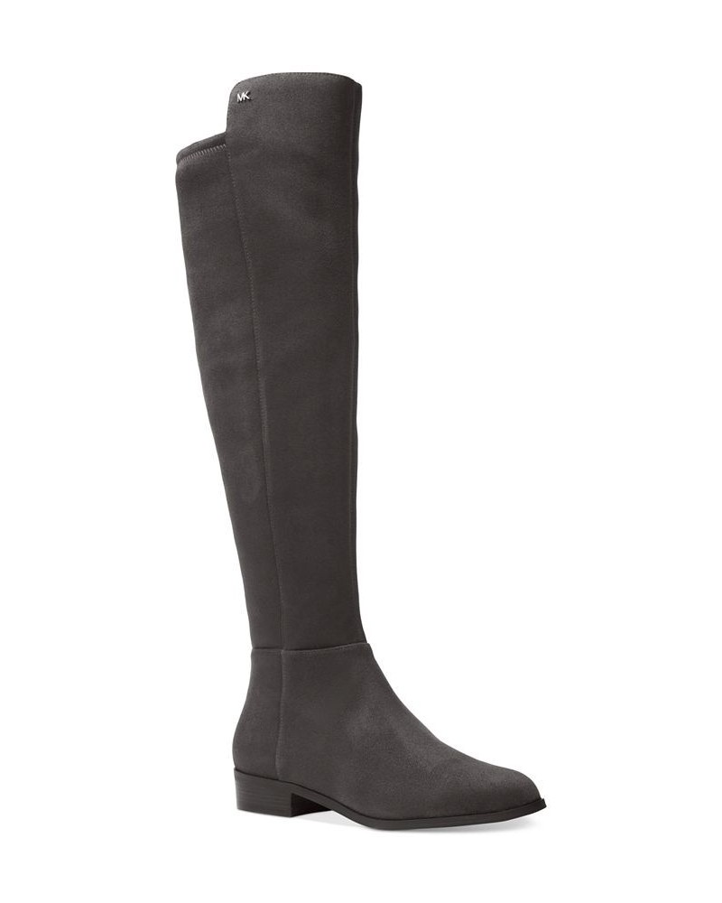 Women's Bromley Suede Flat Tall Riding Boots Gray $48.27 Shoes