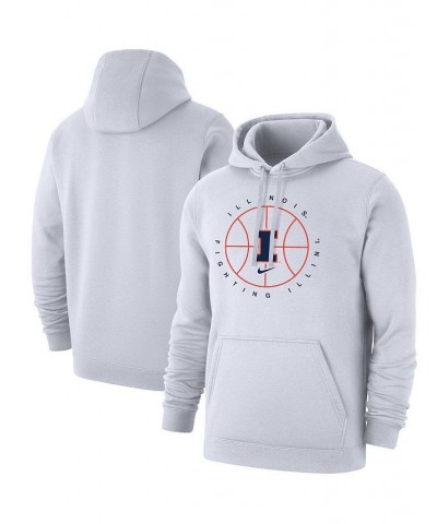 Men's White Illinois Fighting Illini Basketball Icon Club Fleece Pullover Hoodie $38.25 Sweatshirt