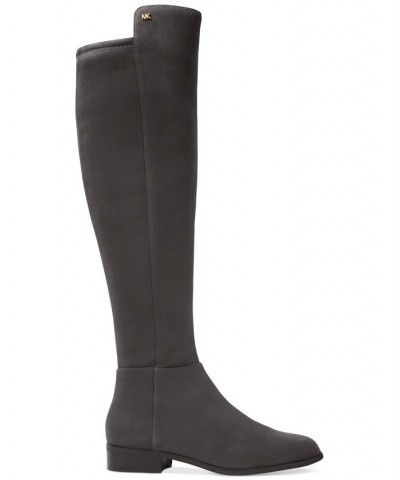 Women's Bromley Suede Flat Tall Riding Boots Gray $48.27 Shoes