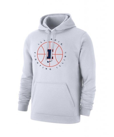 Men's White Illinois Fighting Illini Basketball Icon Club Fleece Pullover Hoodie $38.25 Sweatshirt