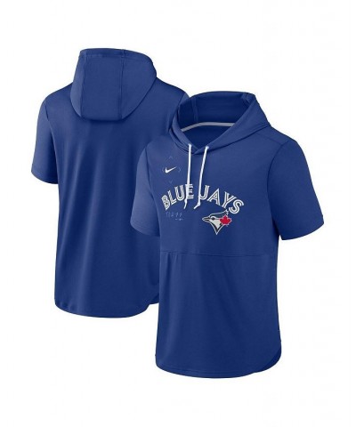 Men's Royal Toronto Blue Jays Springer Short Sleeve Team Pullover Hoodie $36.39 Sweatshirt