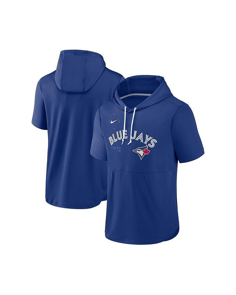 Men's Royal Toronto Blue Jays Springer Short Sleeve Team Pullover Hoodie $36.39 Sweatshirt