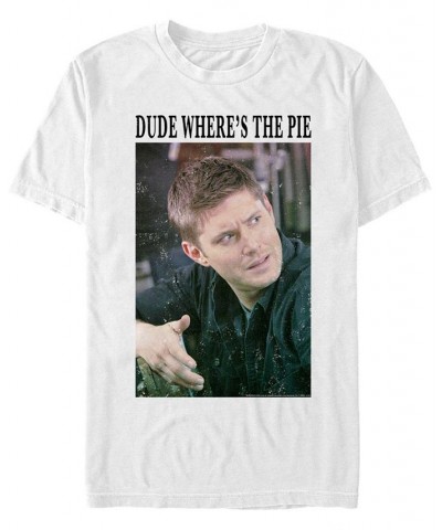 Men's Supernatural Pie Dean Meme Short Sleeve T-shirt White $15.75 T-Shirts