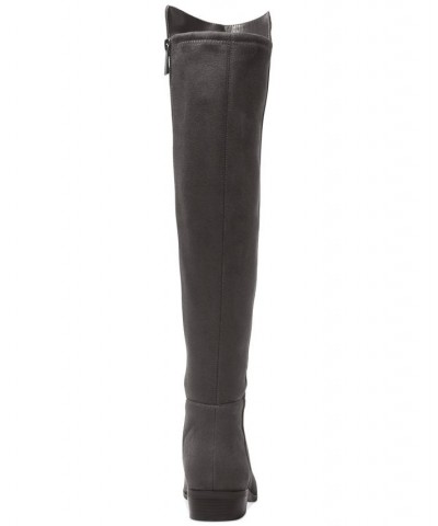 Women's Bromley Suede Flat Tall Riding Boots Gray $48.27 Shoes