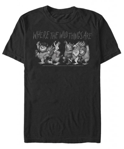 Men's Where The Wild Things Are Wild Things Short Sleeve T-shirt Black $20.64 T-Shirts