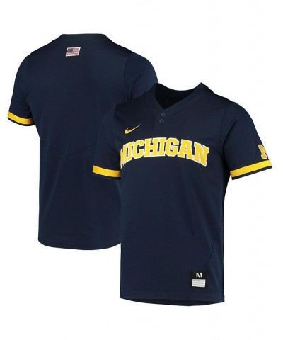 Men's Navy Michigan Wolverines Replica 2-Button Baseball Jersey $47.00 Jersey