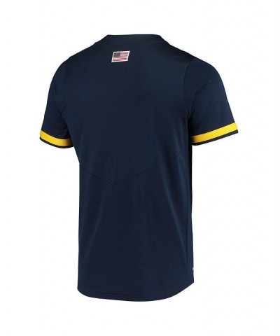 Men's Navy Michigan Wolverines Replica 2-Button Baseball Jersey $47.00 Jersey