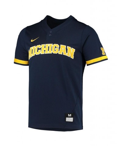 Men's Navy Michigan Wolverines Replica 2-Button Baseball Jersey $47.00 Jersey