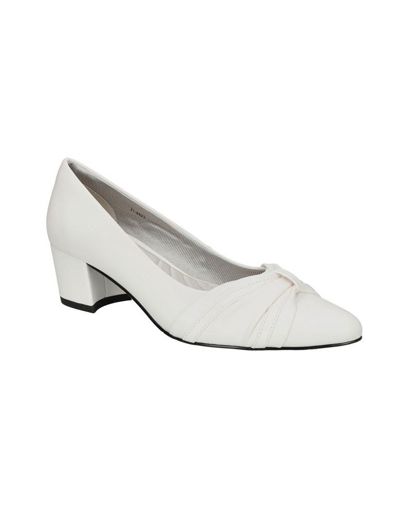 Women's Millie Block Heel Pumps White $32.80 Shoes