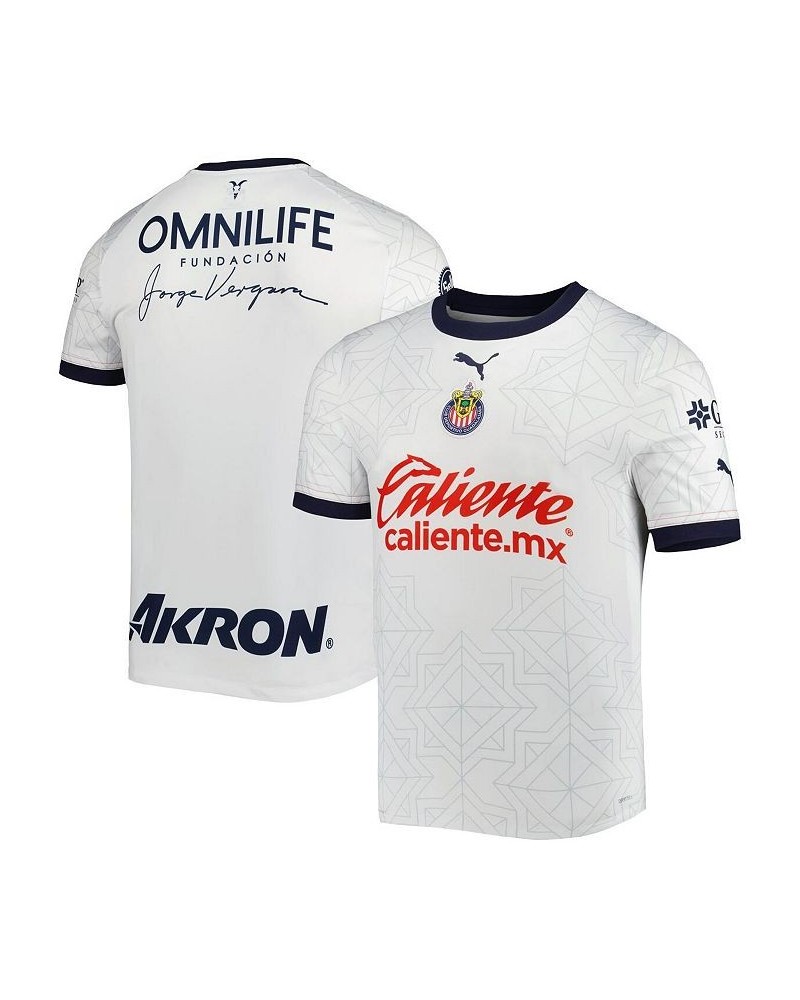 Men's White Chivas 2022/23 Away Replica Jersey $52.99 Jersey