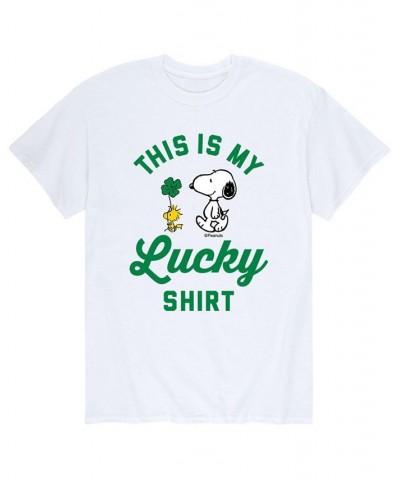 Men's Peanuts Lucky Shirt T-Shirt White $16.80 T-Shirts