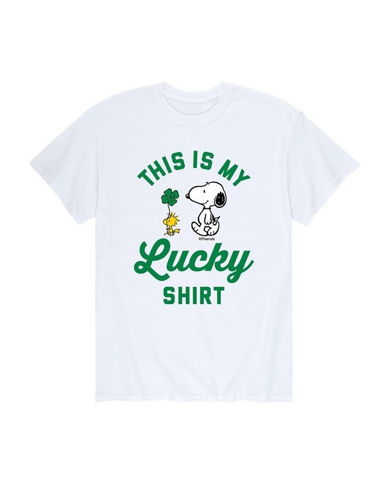 Men's Peanuts Lucky Shirt T-Shirt White $16.80 T-Shirts