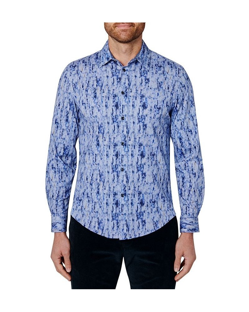 Men's Opal Liquid Knit Long Sleeve Button Up Shirt Blue $46.64 Shirts