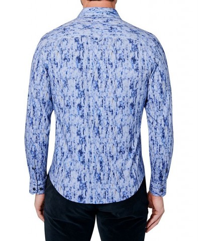 Men's Opal Liquid Knit Long Sleeve Button Up Shirt Blue $46.64 Shirts