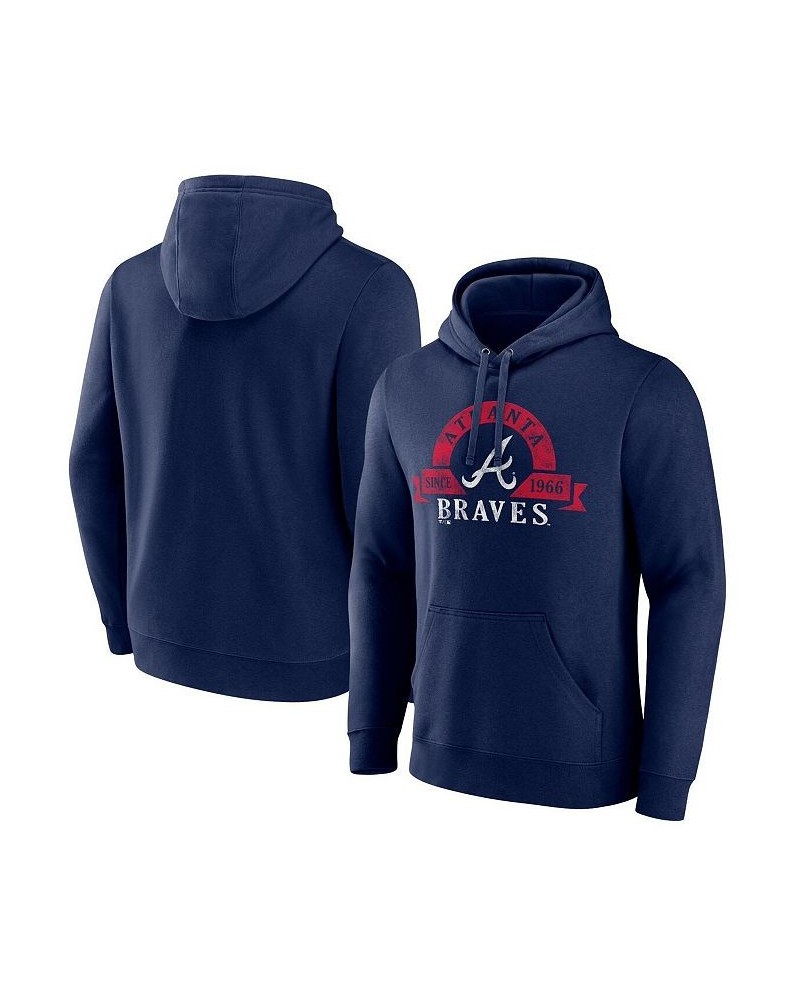 Men's Branded Navy Atlanta Braves Big and Tall Utility Pullover Hoodie $40.80 Sweatshirt