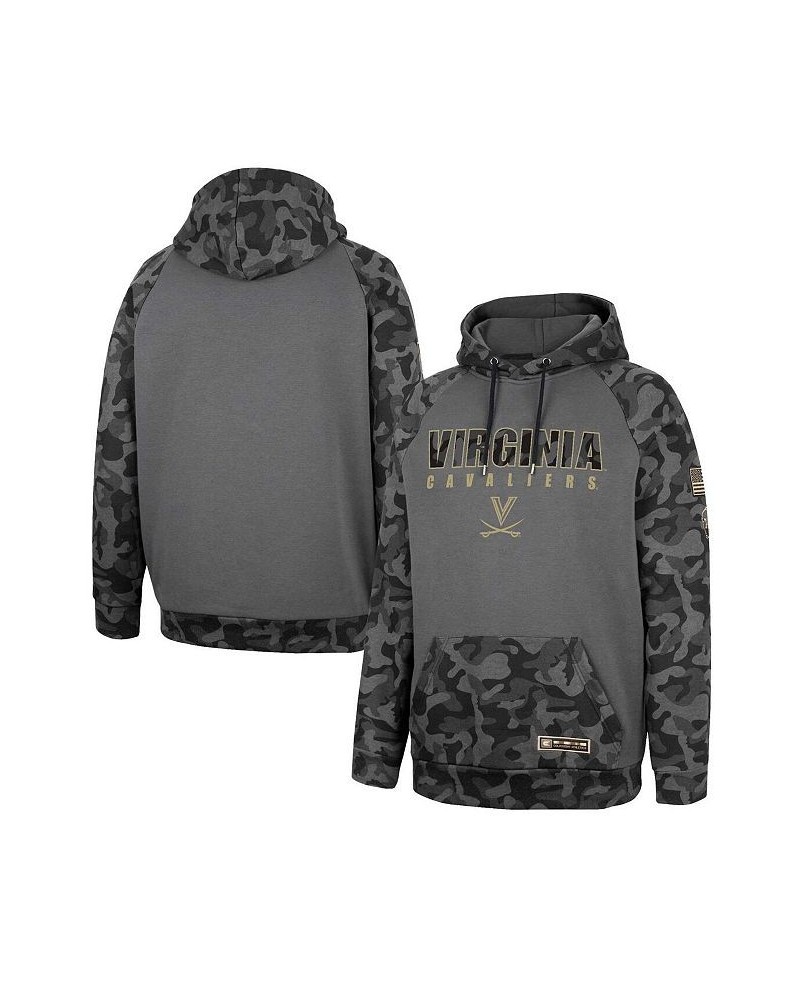 Men's Charcoal Virginia Cavaliers OHT Military-Inspired Appreciation Camo Stack Raglan Pullover Hoodie $25.50 Sweatshirt