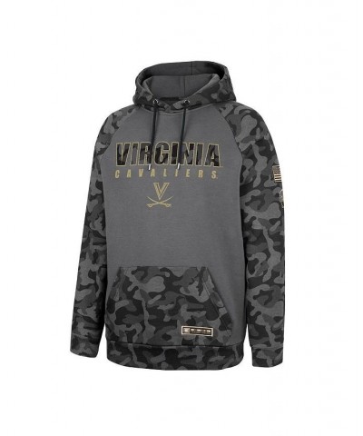 Men's Charcoal Virginia Cavaliers OHT Military-Inspired Appreciation Camo Stack Raglan Pullover Hoodie $25.50 Sweatshirt