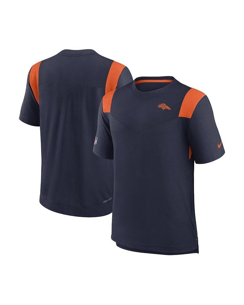 Men's Navy Denver Broncos Sideline Tonal Logo Performance Player T-shirt $30.80 T-Shirts