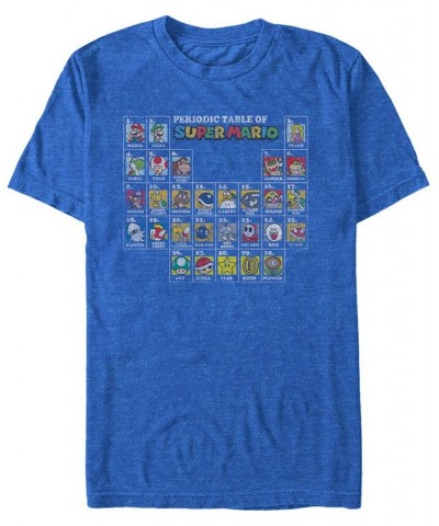 Nintendo Men's Super Mario The Super Periodic Table Short Sleeve T-Shirt Blue $19.59 T-Shirts